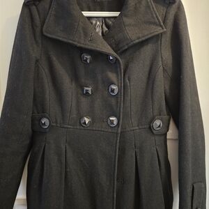 RUDSAK Black Double-Breasted Pea Coat